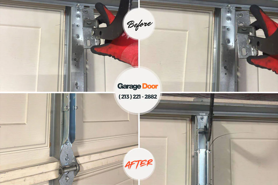 Before and after: garage door repair Sugarcreek, PA